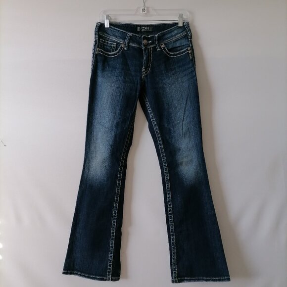 Silver Jeans Co. Womens Denim Blue Mid Rise Suki Surplus Bootcut Jeans Sz 28/32 - Picture 1 of 7